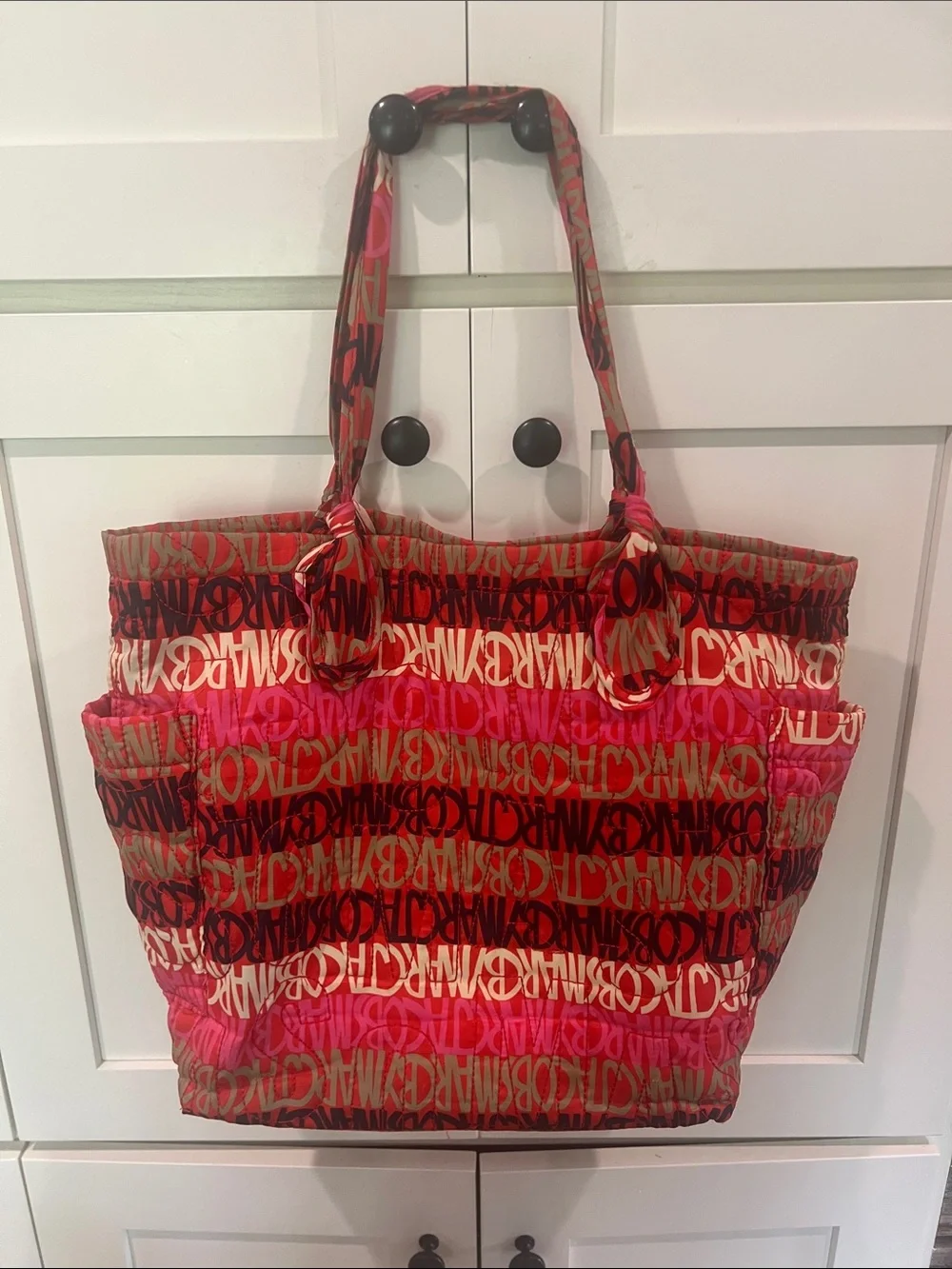Marc by Marc Jacobs Vintage Graffiti Printed Quilted Nylon Tote Bag Multi